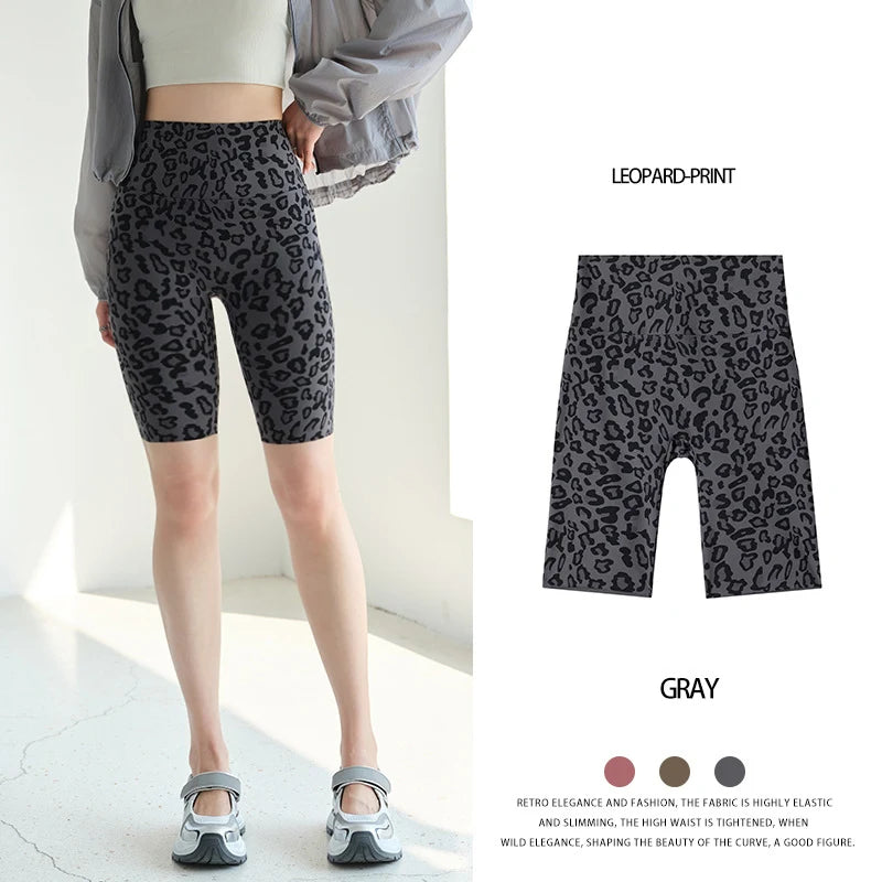 BIVIGAOS Summer Fashion Trend Leopard Print Cycling Shorts Women High Waist Tight Sexy Sport Short Leggings Fitness Biker Shorts
