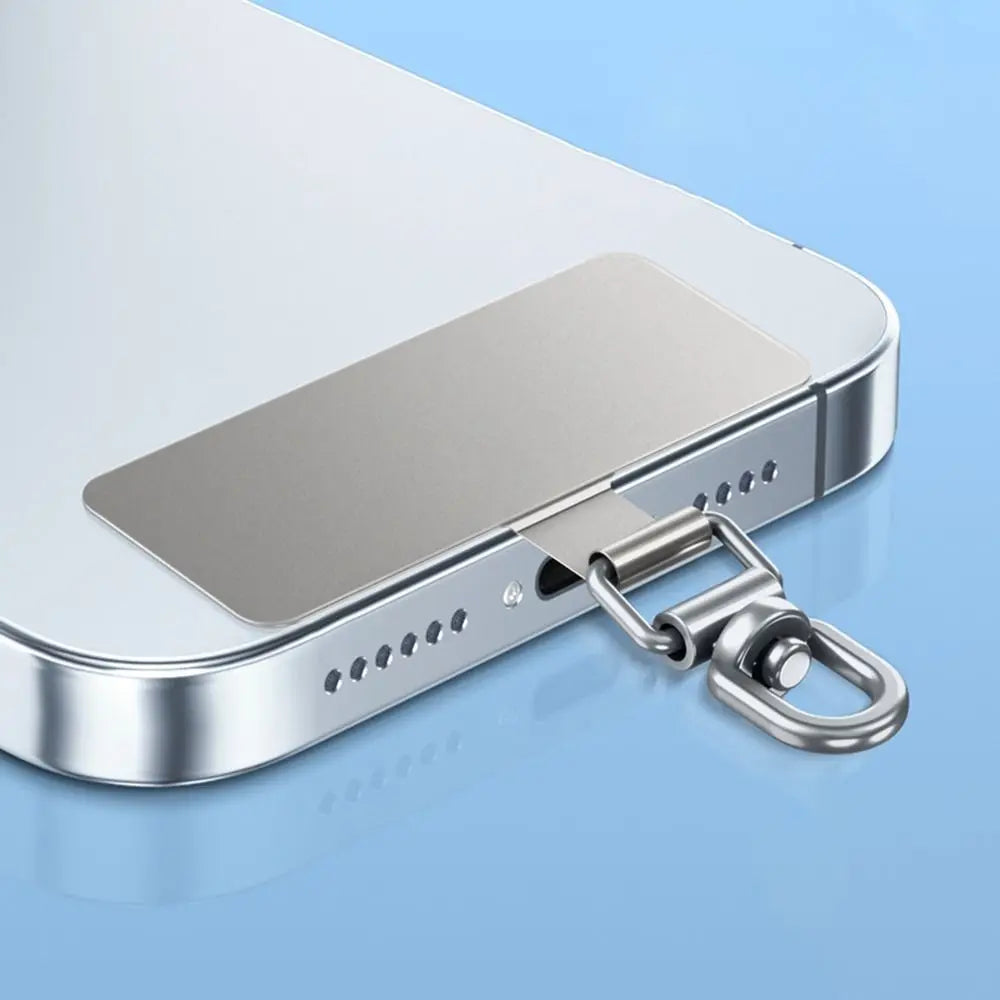 Ultra-thin Phone Lanyard Clip Patch 360° Rotatable Stainless Steel Phone Case Hanging Rope Anti-fall Snap Strap Case Clip