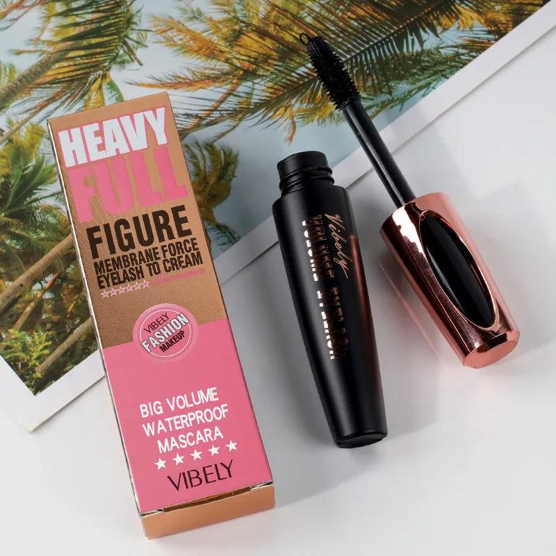 D Volumizing Mascara with Silicone Brush - Waterproof, Smudge Proof for Lengthening & Curling Lashes, Long Lasting Wear
