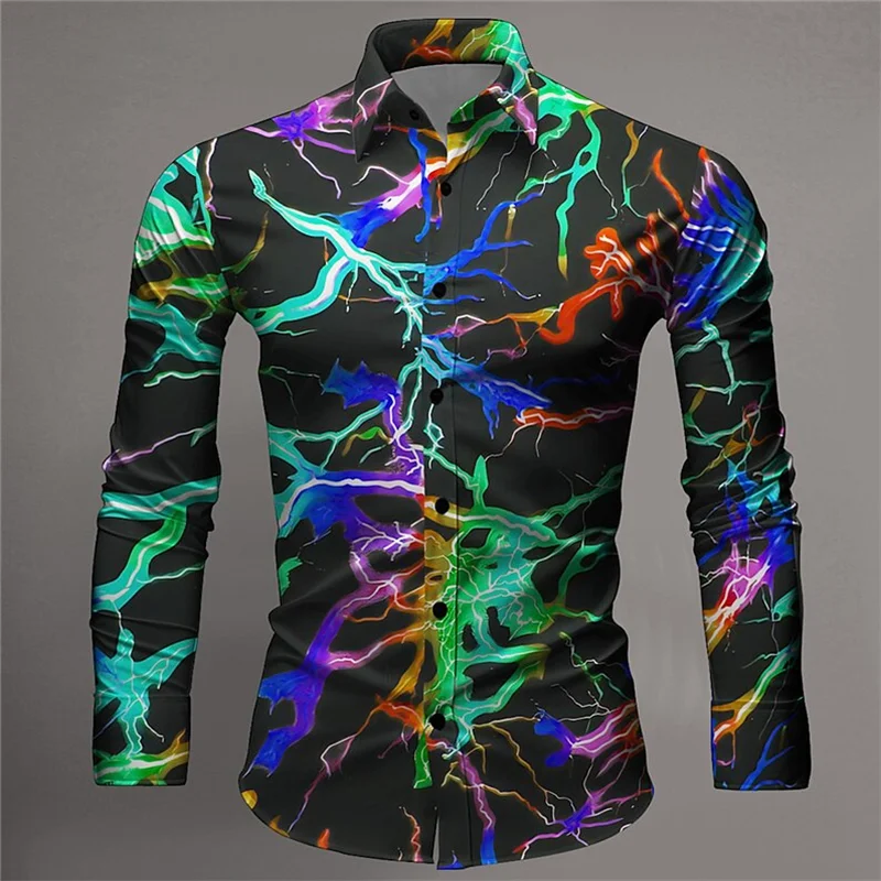 Men's Tops Suit Lapel Splash Paint Shirt Fashion Men's Luxury Casual Sports Light Comfort Soft Designer Design New Style 2027