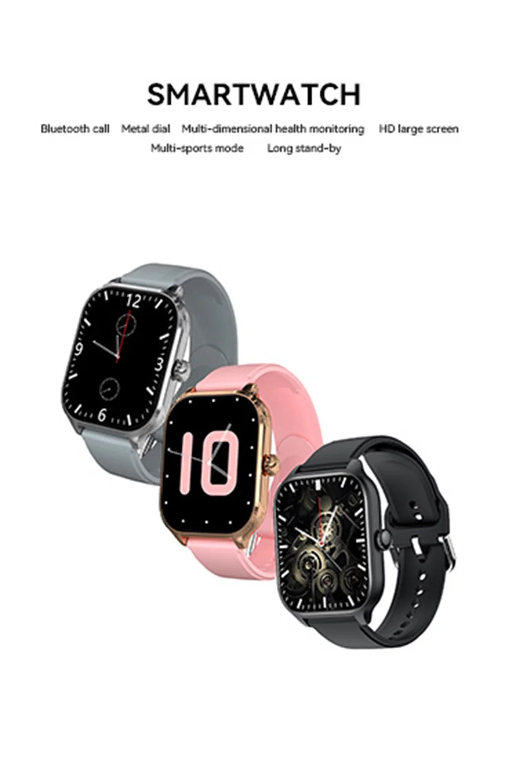 2026 New Smart Watch 2.01" HD Display Bluetooth Call Blood Oxygen Heart Rate Monitor Fitness Gift for Men Women