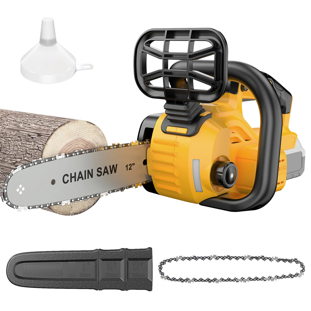 Brushless 12 Inch Electric Chain Saw Wireless With Oiler Gardening Tools Cordless Portable Chainsaw for Dewalt 20V Battery