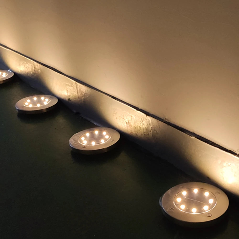 Solar Lawn Yard 8 Led Solar Lights Waterproof Solar Powered Lantern for Pathway Garden Decoration Outdoor Lighting