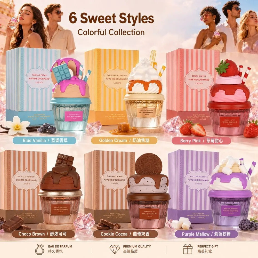 Creamy Ice Cream Scented Perfume – Sweet Fragrance Gift Set, 75ml. A Middle Eastern Perfume for Women, Arabian Fragrance