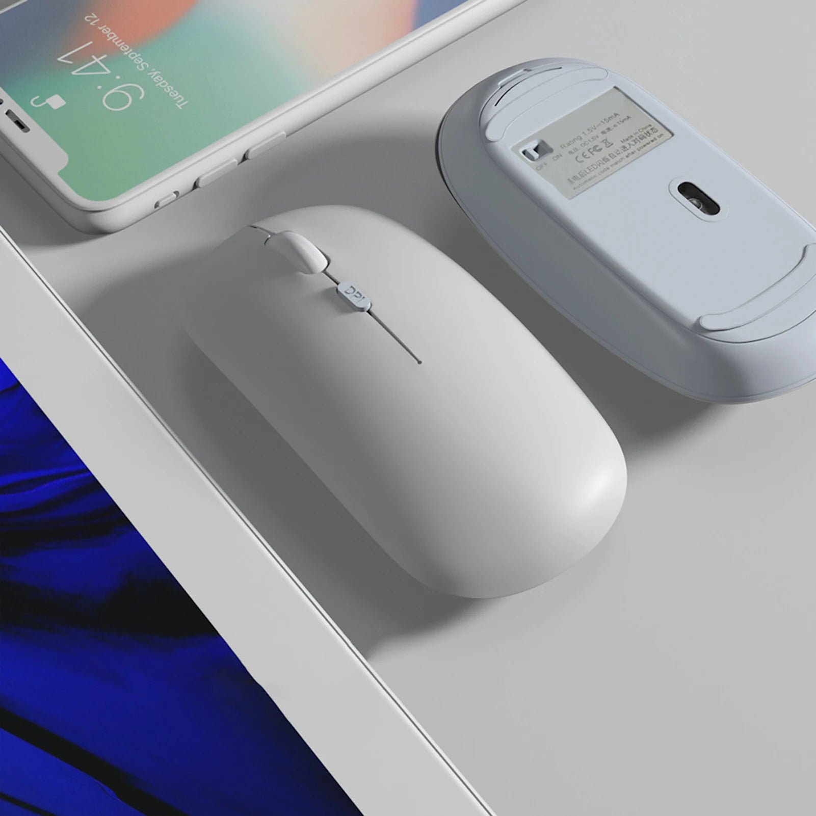Portable Creative Mini Ultra Slim Cute Wireless Bluetooth Mouse 2.4G Receiver Laptop Gaming Mice PC 1000dpi Computer Accessories
