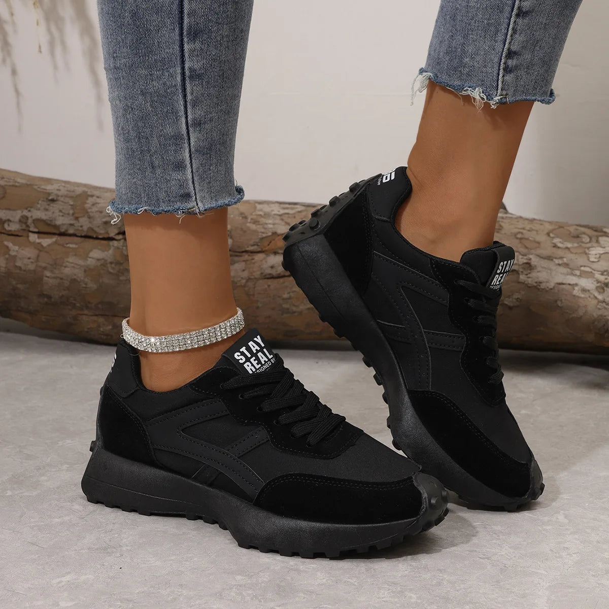 Women Causal Sneakers 2025 Autumn Platform Walking Shoes Woman Fashion Lace Up Sports Shoes Outdoor Non-slip Running Shoes