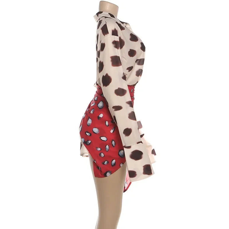 Trendy Slip Dress Animal Print V-neck Sexy  High Slit Fit Maxi Women Dresses Party Stylish Retro Summer Beach Street Outfits Y2k