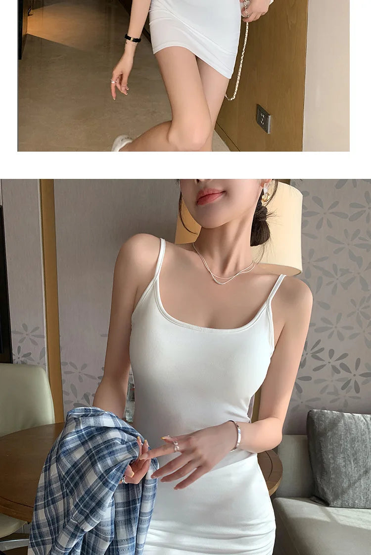 BIVIGAOS Spring Summer Sexy Package Hip Short Camisole Dress Women Elastic Tight Fit Hot Girl Hip Wrap Mini Sleeveless Sundress