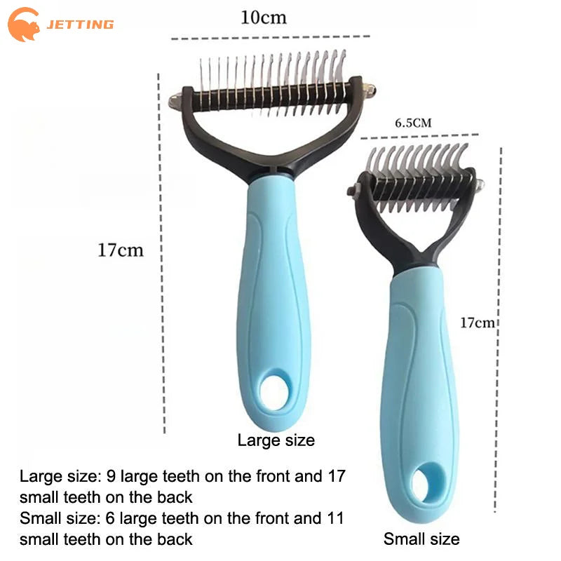 (New) 1Pcs Professional Pet Deshedding Brush 2 Sided Dematting Dog And Cat Hair Remover Grooming Shedding Supplie