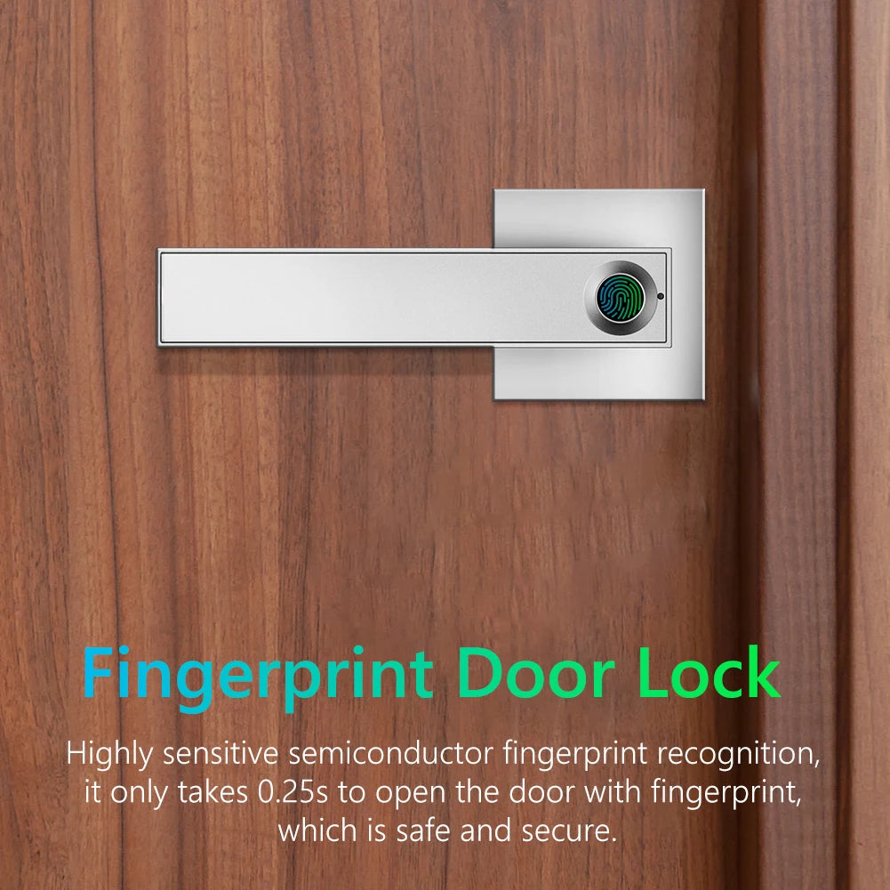Electronic Smart Lock Semiconductor Biological Fingerprint Handle Key Lock Unlock Door Detect for Home Office