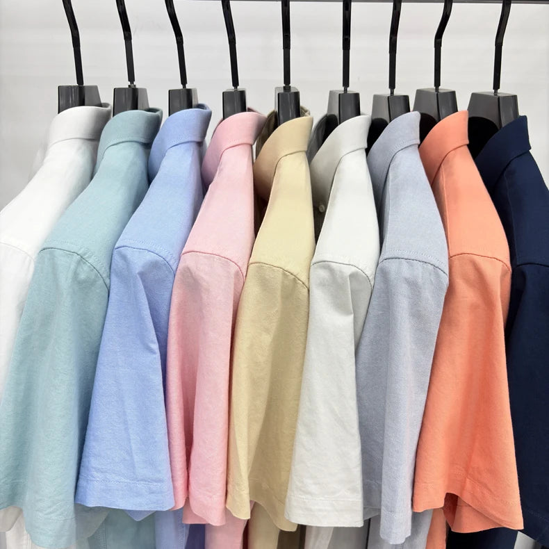 100% cotton short sleeve shirt summer classic solid color luxury brand Paul embroidery fashion business golf casual men's wear