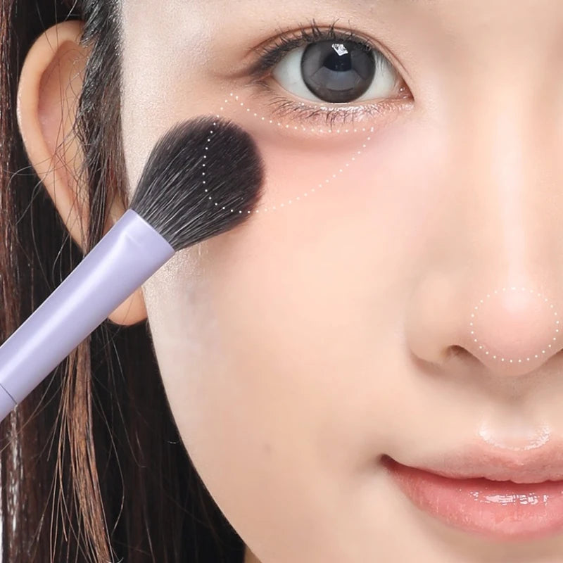 GUOXIAONIU Purple Blusher Brush Foundation Contour Eye Shadow Brush Makeup Tool Ultra Soft Make Up Highlight Brow Shadow Brush