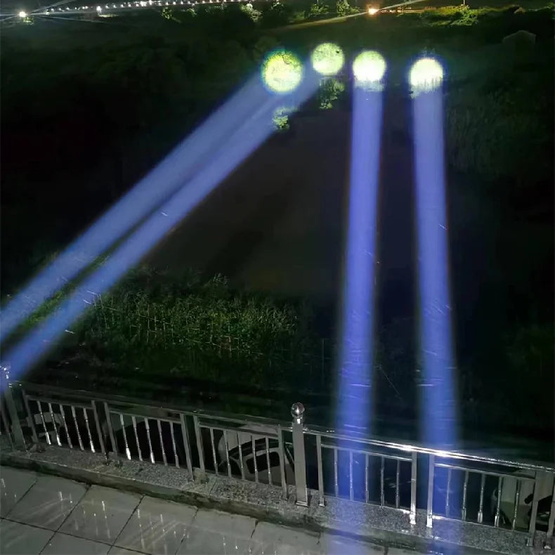 10000000lm Most Powerful Led Flashlight Rechargeable Type-c Flashlight Long Range 2000m Tactical Torch Light For Camping Hunting