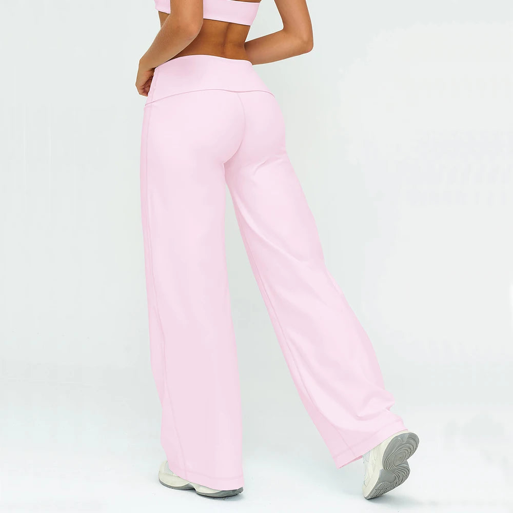 Straight-Leg Pants Wide-leg Pants Ultra Soft Butter Fabric Women's High Waist Yoga Pants Gym Naked Feel Running Sport Trousers