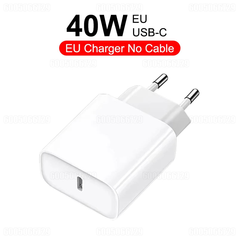 Original 40W Fast Charger Type C Adapter For iPhone 18 Pro Max 17 Pro Max Duo 17 Air 15 14 13 12 16 Pro Max USB C Charging Cable