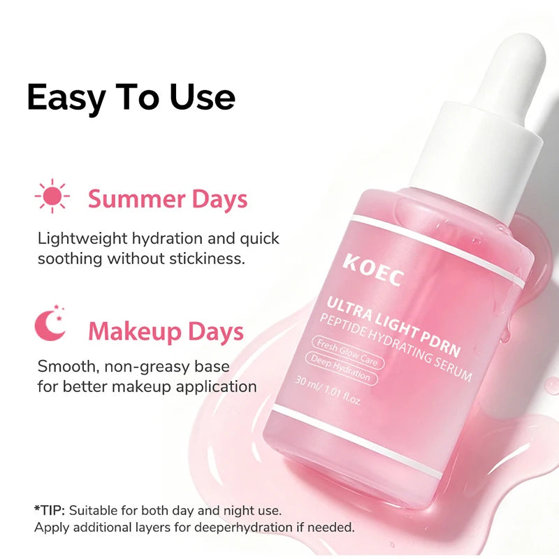 PDRN Peptide Moisturizing Serum 30ml Deeply Hydrating Brightening And Repairing Facial Essence Gentle Soothing Korean Skincare
