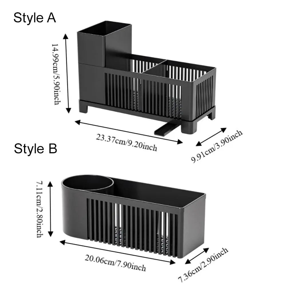 Well-ventilated Kitchen Sink Organizer Plastic Sponge Holder Kitchen Drain Rack Space-saving Dish Soap Dispenser Dishcloths