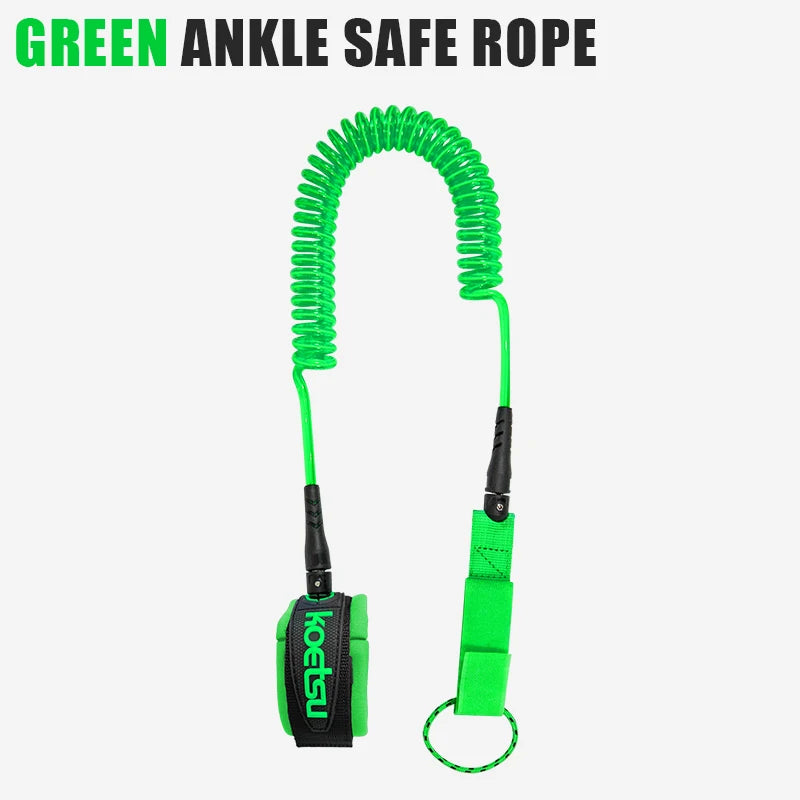 KOETSU Colorful Surfboard Accessories Foot Rope Safety Leash 7mm Adjustable TPU Material Rope for Stand Up Paddle Board