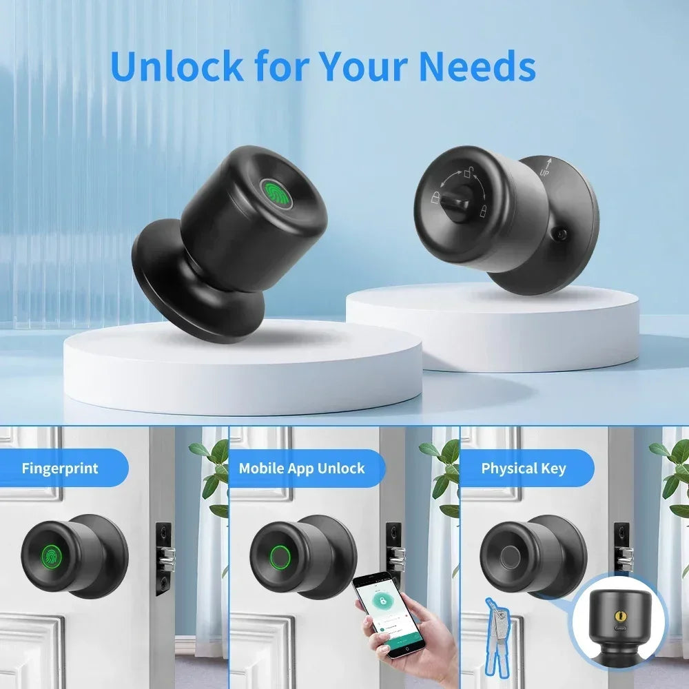 YFK Tuya Smart Door Lock Fingerprint Unlocking Electronic Lock Built-in Battery Dual-Mode Settings For Home Apartment or Gateway