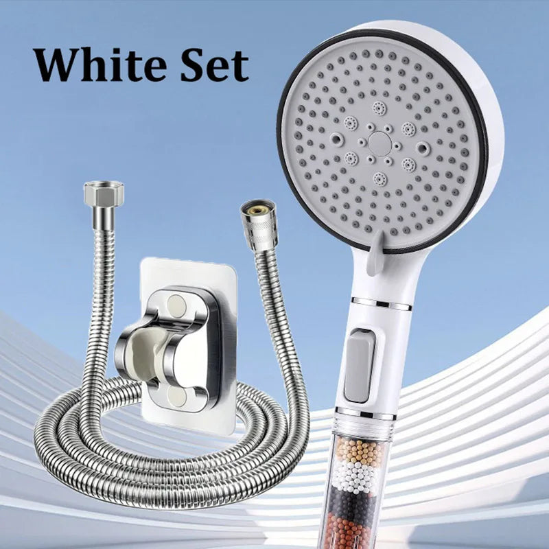 Filter Spray Five-speed Booster Large Panel Shower Head Home Shower Bath Handheld Shower Head Plus Hose Set