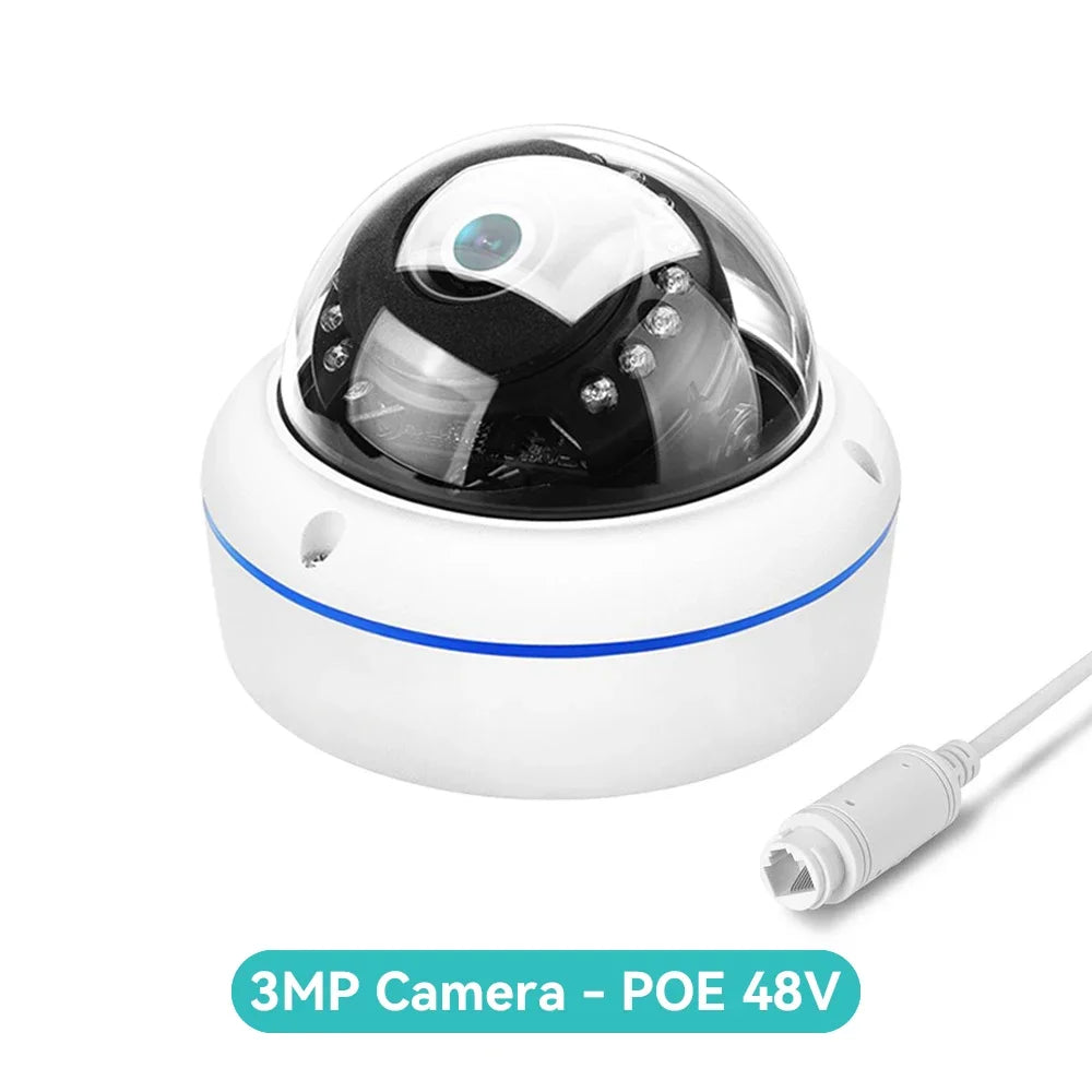 4K 8MP Ultra HD IP Camera Vandal-proof Waterproof Outdoor Dome Camera Nightvision nternal Audio Remote Access Xmeye Cloud H.265