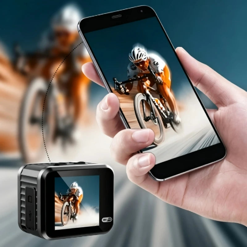 Mini HD Action Camera1.54-inch Screen Ultra-Long Battery Life Portable for Motorcycle Bicycle Off-Road & Outdoor Audio Recording