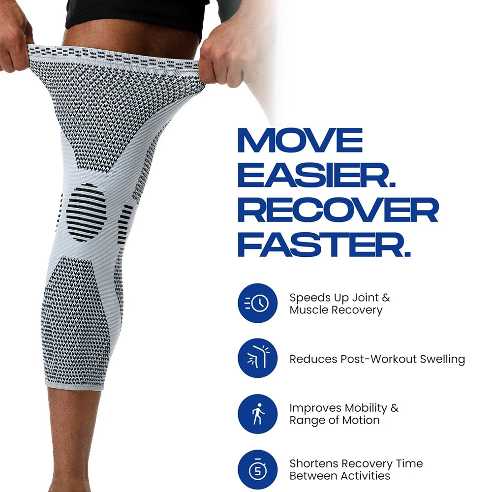 1pc Long Compression Leg Sleeves Full Leg Sleeves Full Compression Knee Sleeves Knee Braces Knee Support for Men Women Arthritis