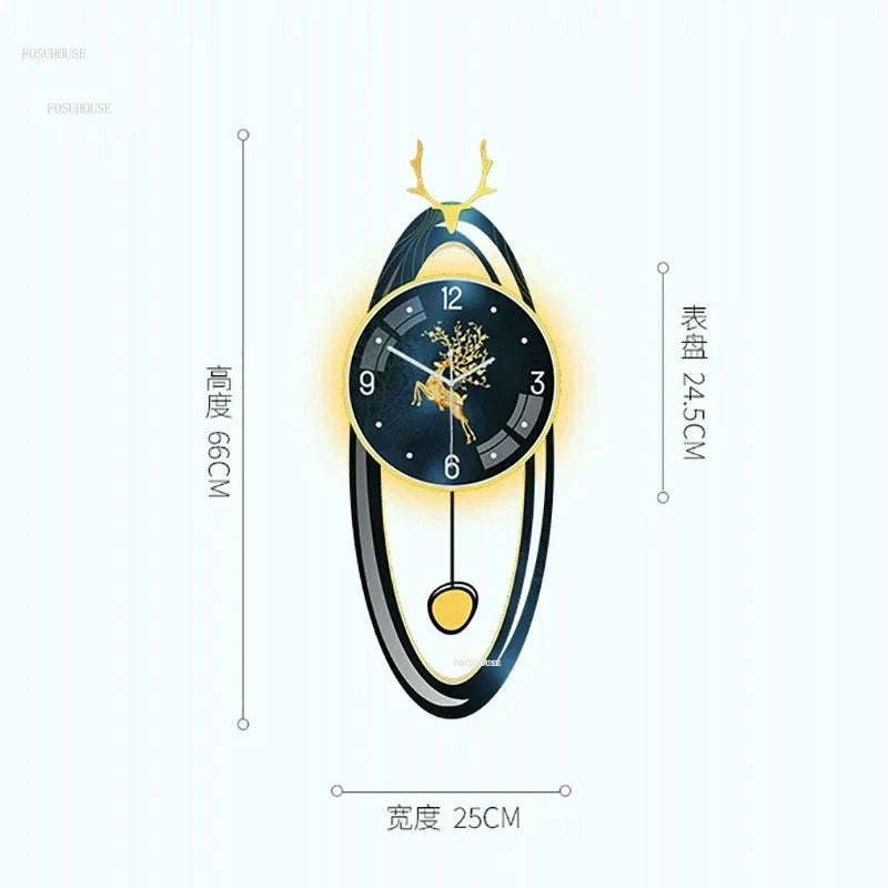 Light Luxury Wall Clocks Creative Home Decor Nordic Simple Living Room Home Wall Clock Luxury Designer Smart Models with Lights