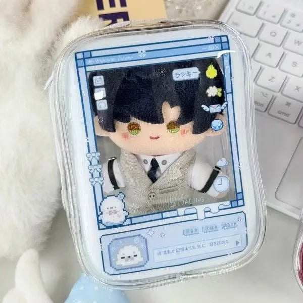 New Fun Creative Prison-themed Itabag Transparent Case For 13cm Doll Portable Clear Keychain Gift Box Collectibles Storage Pouch
