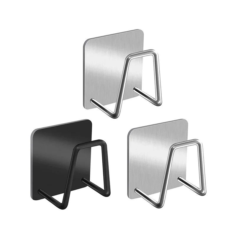 Kitchen Stainless Steel Sink Shelf Sponges Holders Adhesive Drain Drying Rack Wall Hooks Accessories Storage Organizer
