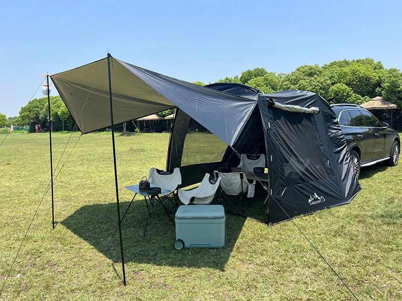 Outdoor SUV Car Camping tent Portable Waterproof Tent 3-4 people Dome Extension tent Sunshade Tunnel style tent,Large tent.