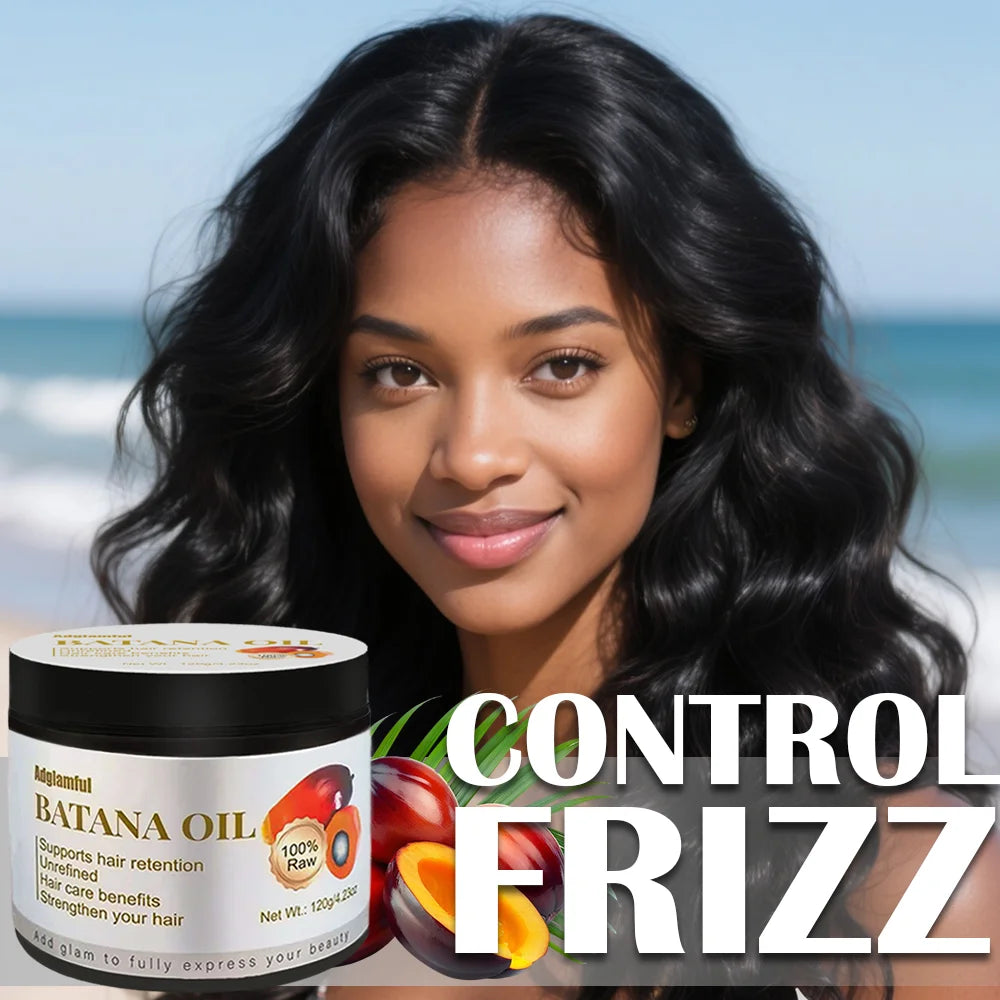 Batana Oil Hair Care Essential Oil for Dry and Frizzy Hair, Specifically for Damaged Hair from Perm and Dyeing, Provides 72 Hours of Long-Lasting Softness Without Frizz, No-Rinse Essential Hair Care Balm for Lazy People