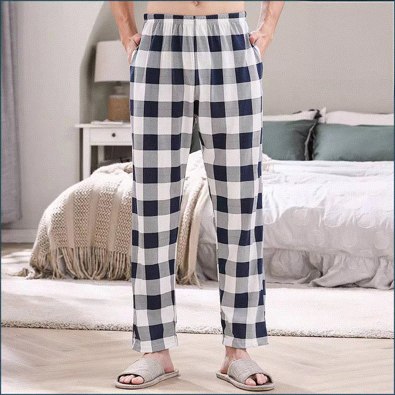 Loose Plaid Pants, Plus Size, Single Piece, New Style, Can Be Worn Outside, Stylish Men's Pajama Pants, Spring and Autumn Home Pants
