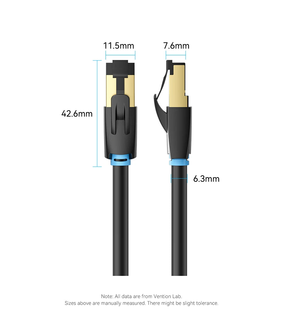 Vention Cat8 Ethernet Cable SFTP 40Gbps 2000MHz Cat 8 RJ45 Network Lan Patch Cord for Router Modem Internet RJ 45 Ethernet Cable