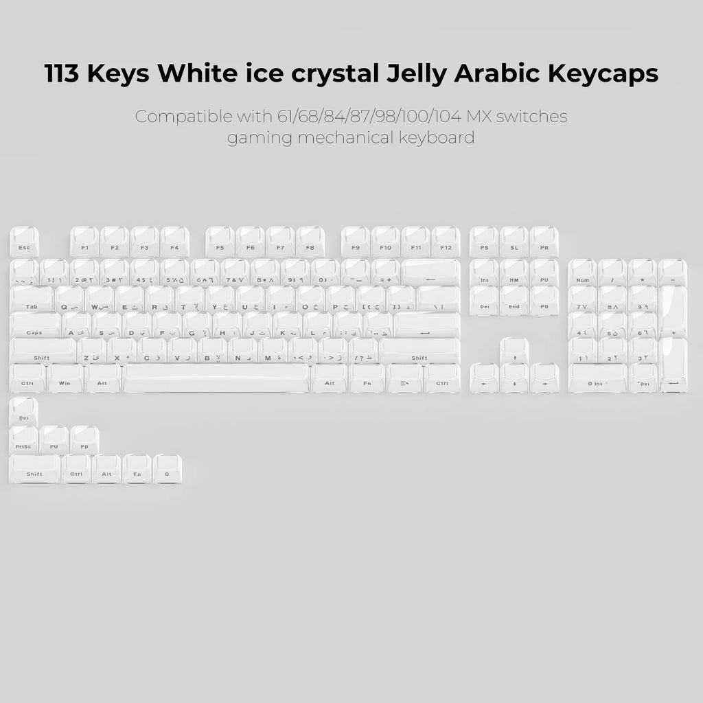 XVX Jelly Crystal Keycaps Side Print Pink/Blue 113keys Double Shote DIY Mechanical Keyboard OEM Profile Translucent Keycaps