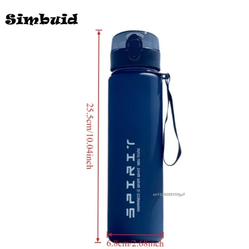 1pc Large Capacity Leakproof Sports Water Bottle with Time Marker for Gym Hiking Outdoor Portable Water Flask