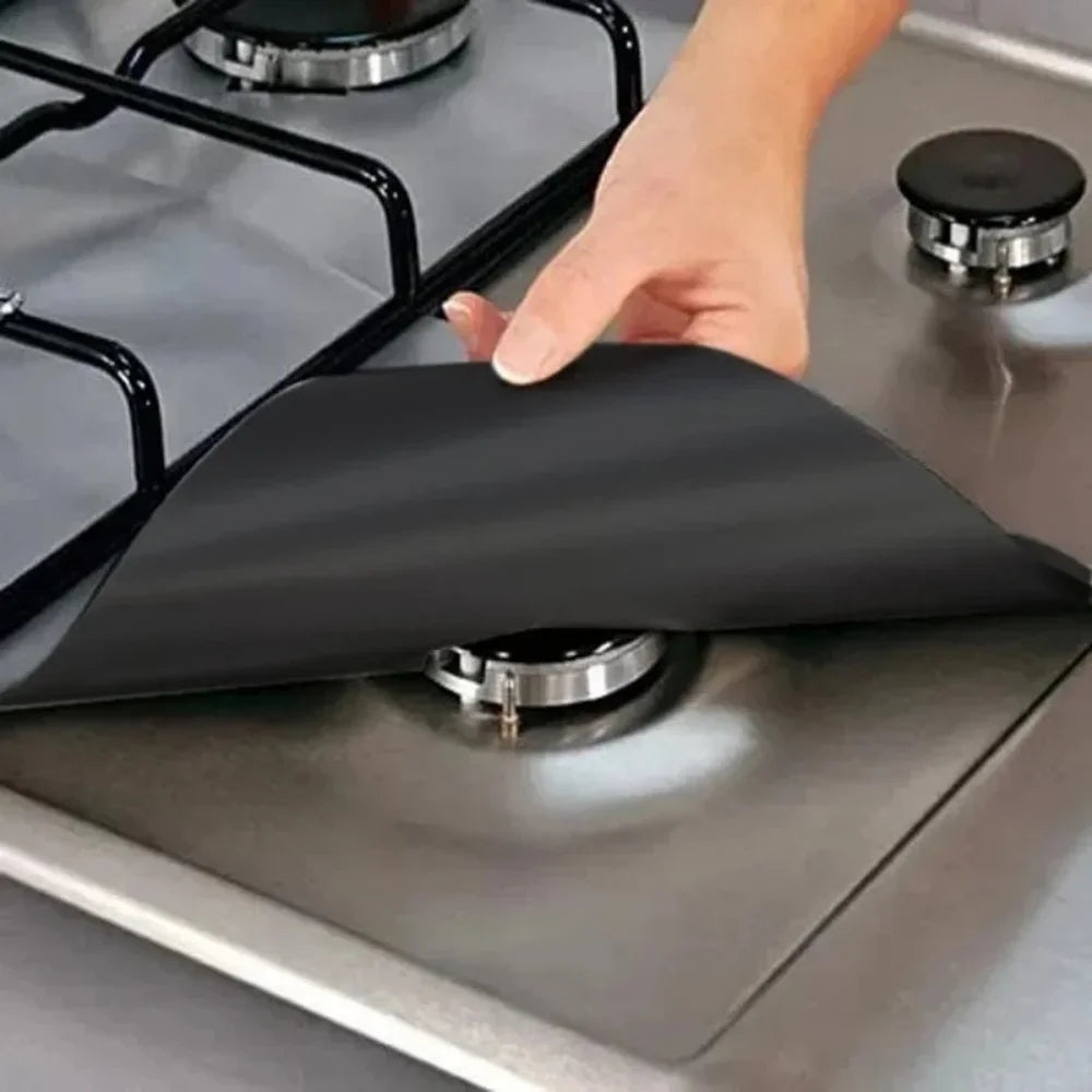 4pcs Washable Gas Stove Surface Protection 27cm Pad Oil And Dirt Resistant Kitchen Cleaning Accessories Household Cooker Tools
