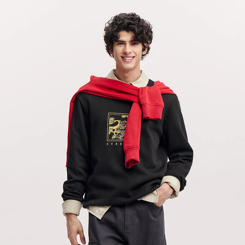 Semir Pullover Sweatshirt Men 2025 New Spring Couple's Outfits Chinese Style Embroidery New Year Couple's Costume