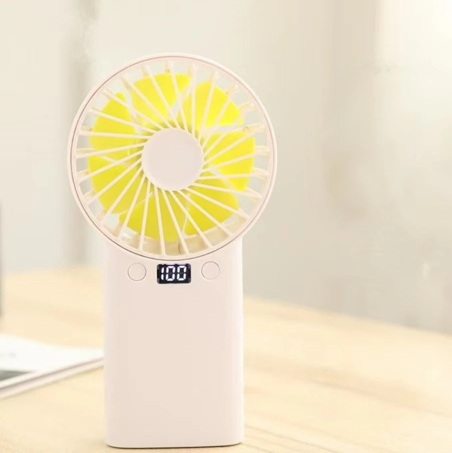 Large capacity battery: 10000mAh fan, power bank, usb battery, strong wind power, mini, handheld, desktop, portable, silent