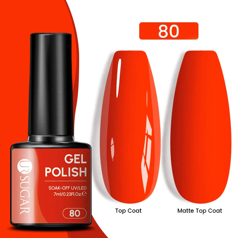 UR SUGAR 7ML Valentine’s Day Gel Nail Polish 107 Colors Classic Black Red Glitter Semi Permanent Autumn Soak Off UV Gel Varnish