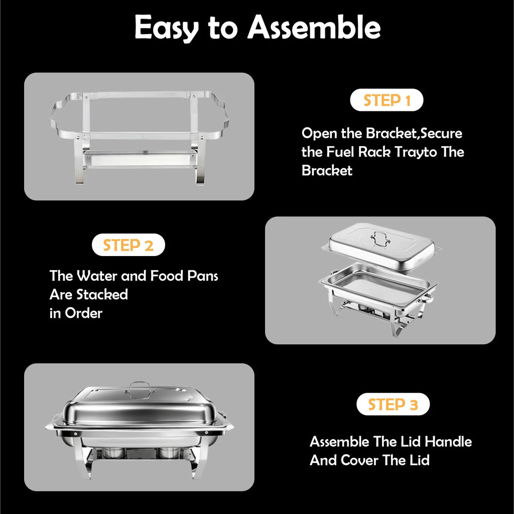 Chafing Dish Buffet Set Stainless Steel 316 Restaurant Catering with Lids Holders Food Warmer Server for Party Banque Weddings