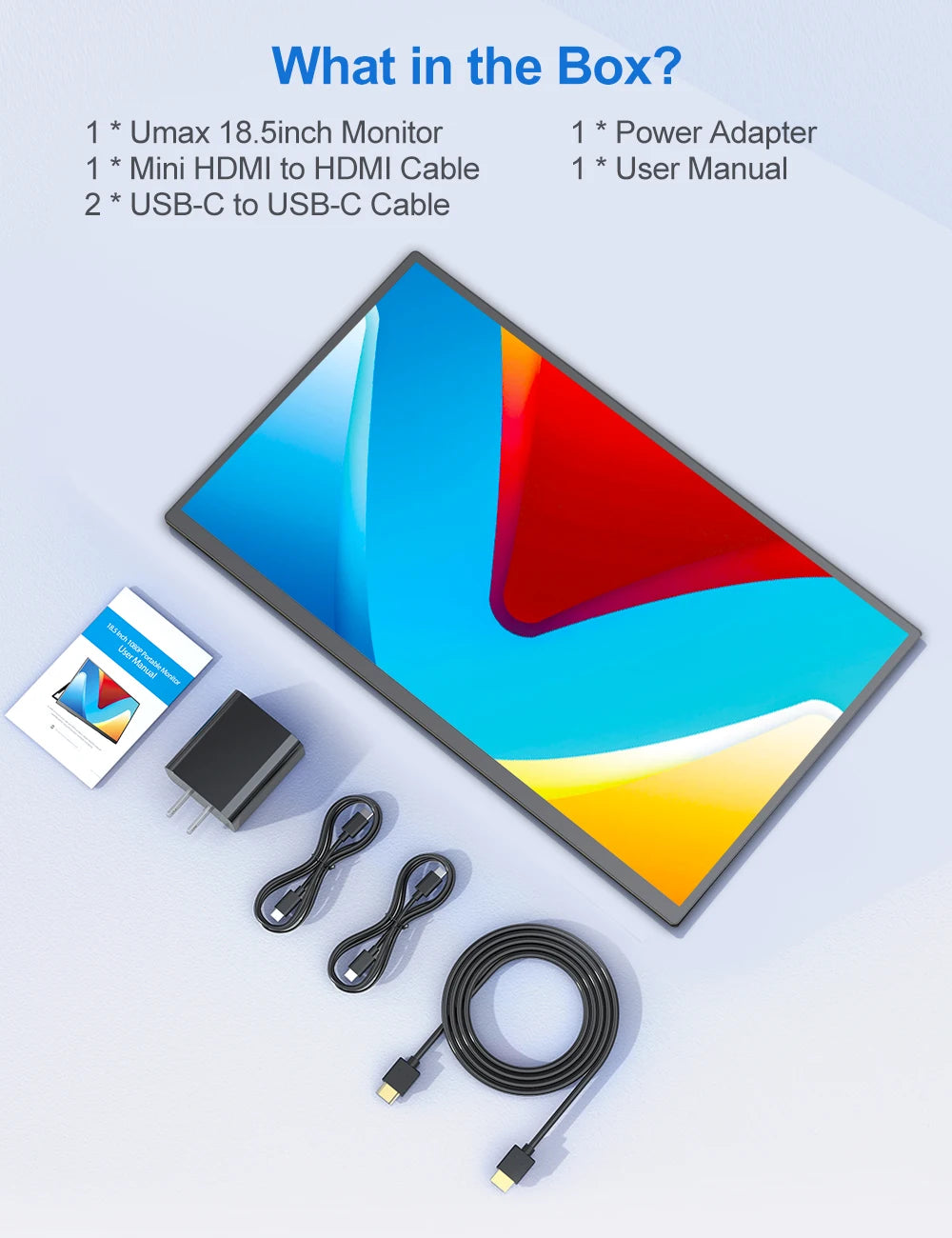 UPERFECT 18.5 Inch Monitor 120HZ FHD HDR IPS Laptop Computer Gaming Display HDMI USB C External Screen With Dual Speakers VESA