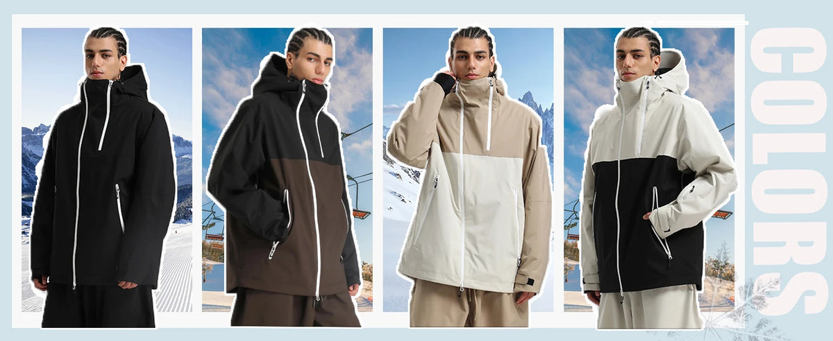 2026 Mens Snowboard Jacket Ski Coat Women Waterproof Insulated Baggy Snowboard Coats Winter Hooded Mountain Hiking Warm Outdoor