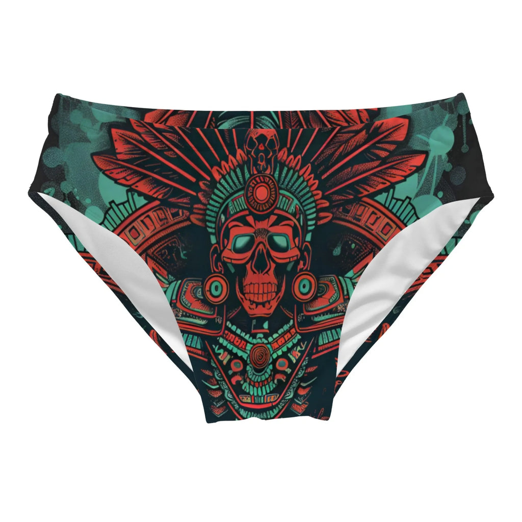Retro Mayan Skull Swim Trunks Lightweight Comfortable Sexy Men's Triangle Trunks Pool Party Beach Vacations Sexy Mens Bikinis