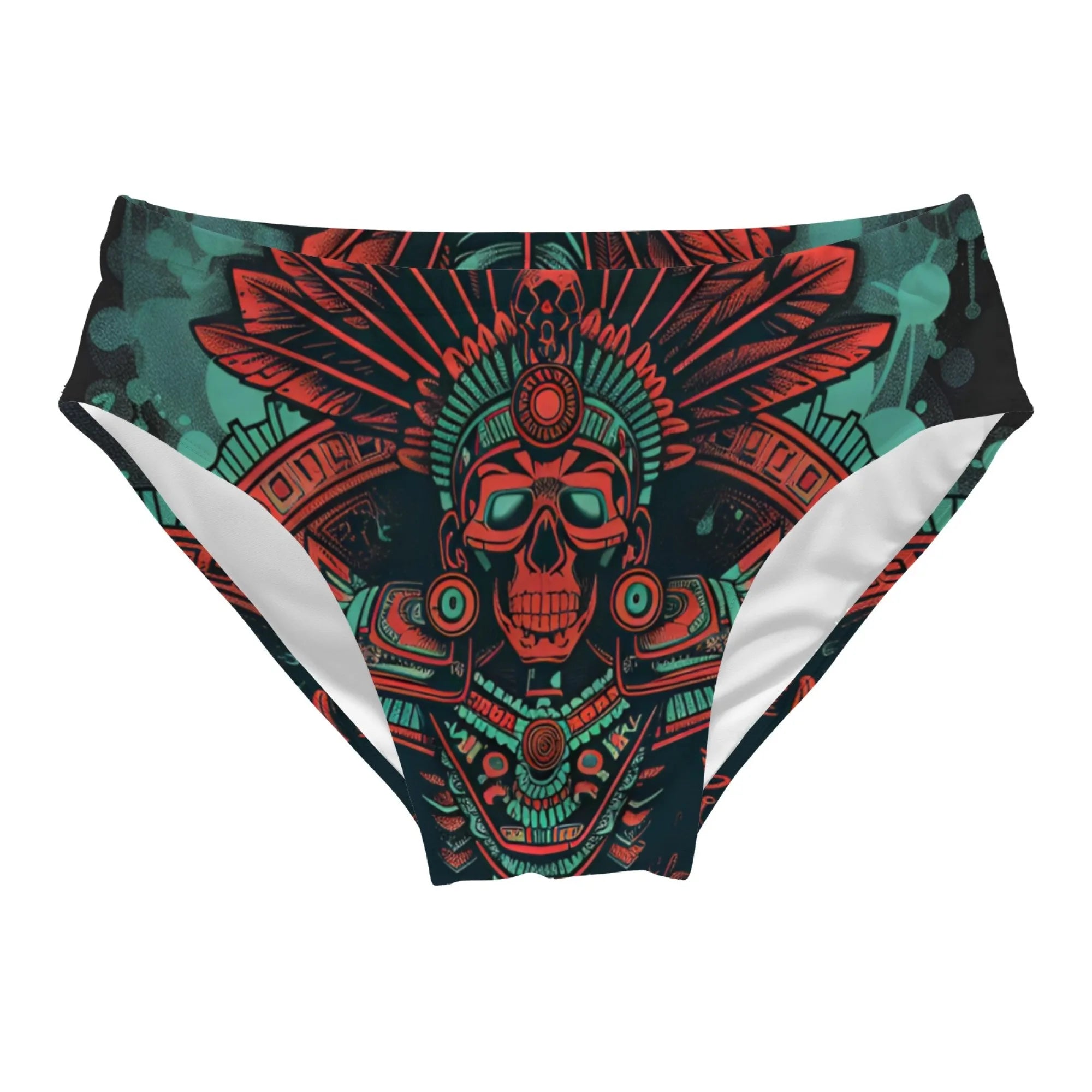 Retro Mayan Skull Swim Trunks Lightweight Comfortable Sexy Men's Triangle Trunks Pool Party Beach Vacations Sexy Mens Bikinis