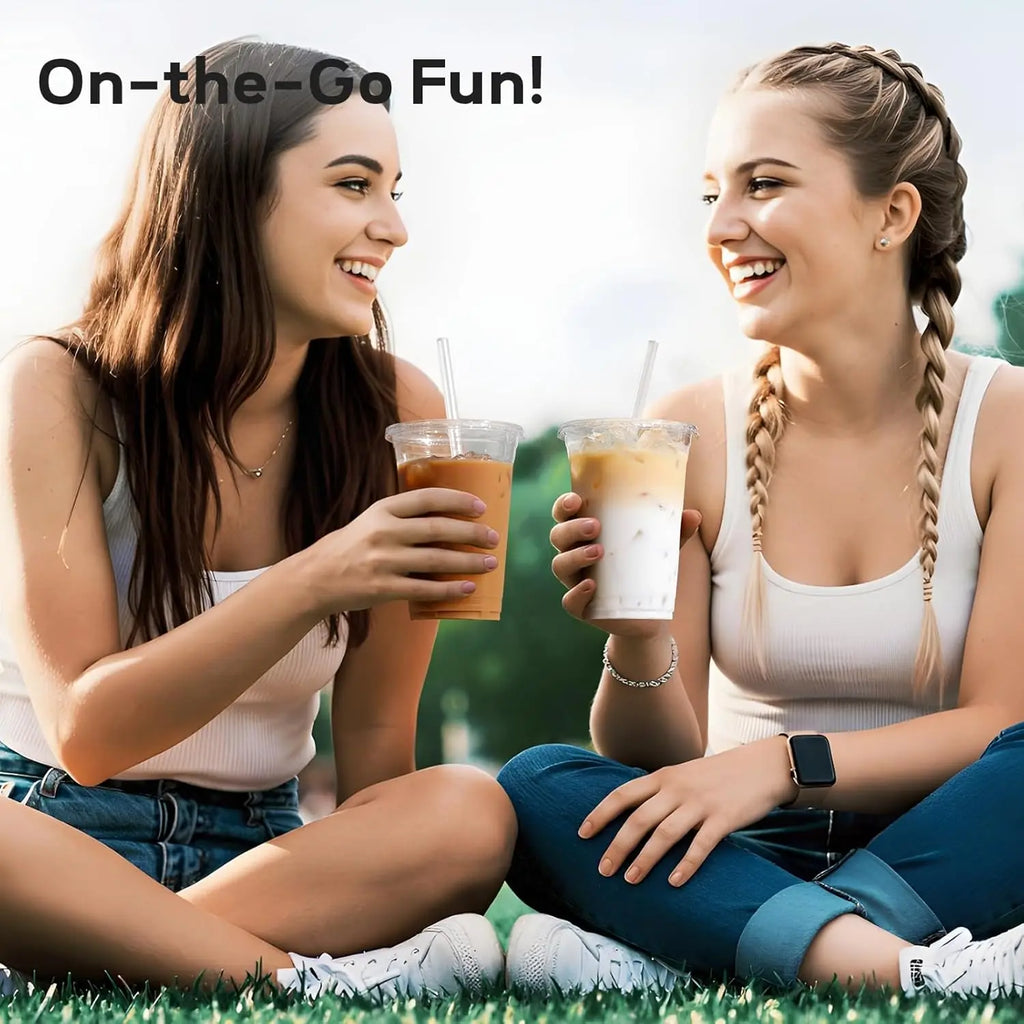 15/30 Pack 16oz/500ml Clear Plastic Cups with Lids and Straws, Disposable Iced Coffee Cups with Lids for To-Go Cold Drinks