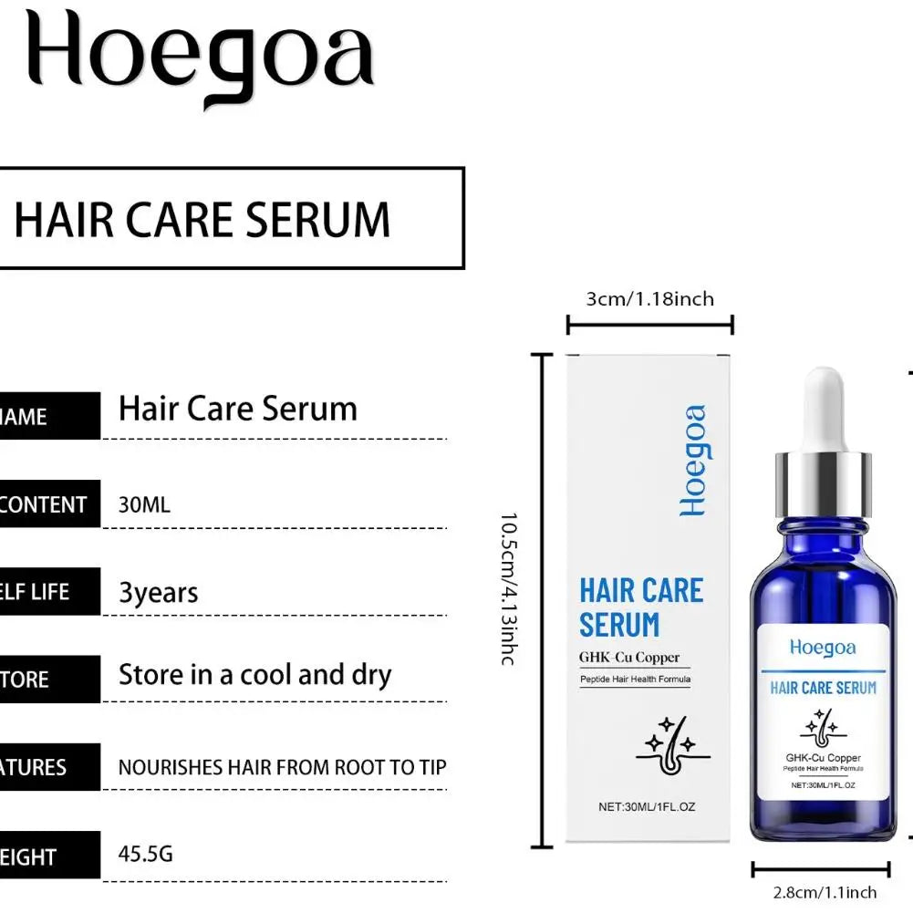 30ML Copper Peptide Hair Care Serum,For All Scalp Types Hair Strengthening Volumizing Nourishing Thicker Fuller Hair Essence