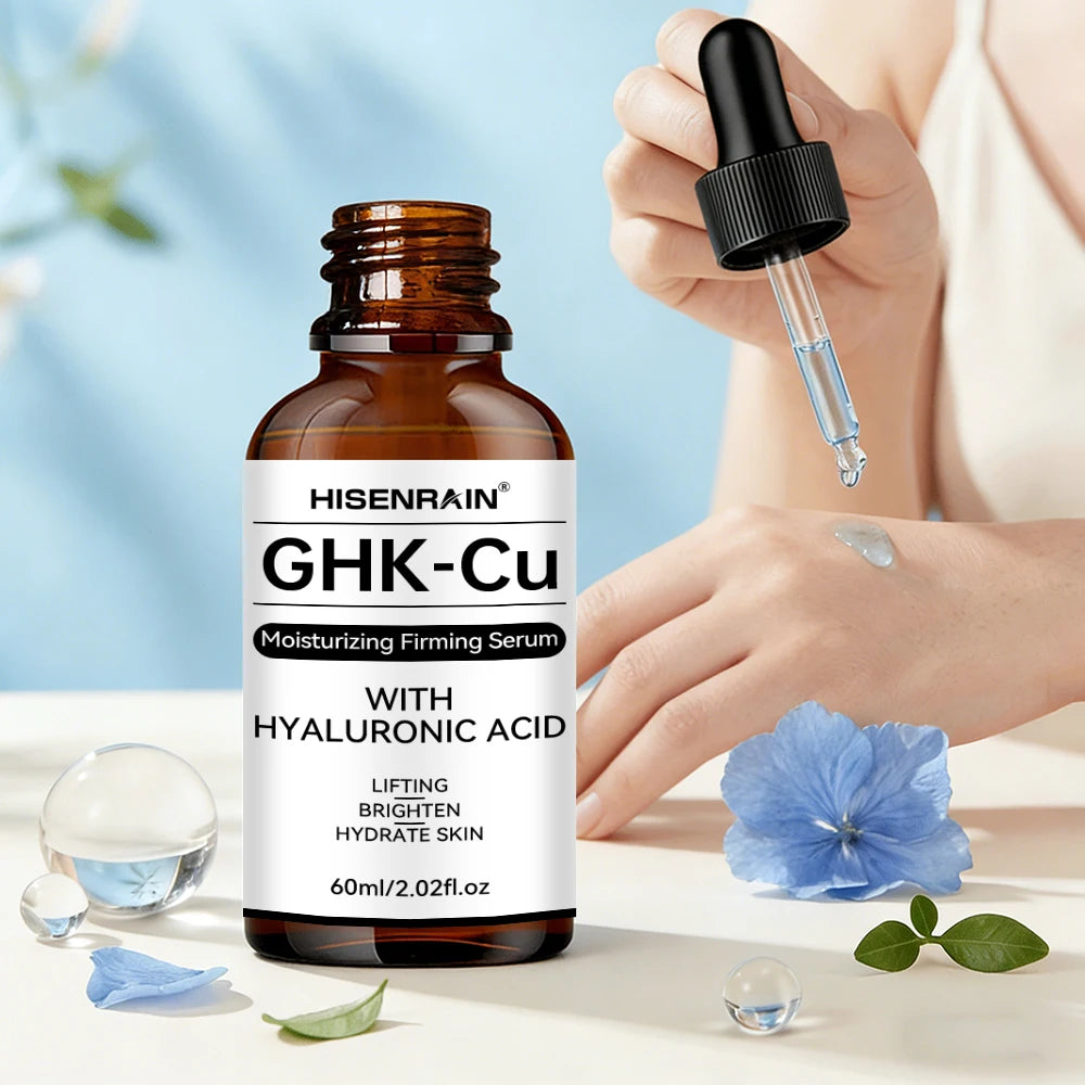 HISENRAIN GHK-CU Blue Copper Peptide Essence Liquid Lifting Tightening Facial Contour Deep Hydration Elastic Skin Absorption