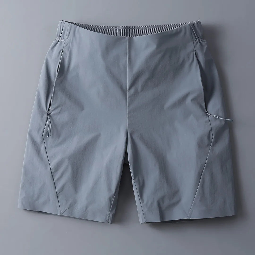 Men Ice Silk Stretch Casual Shorts New Thin Slim Sports Five Inch Pants Quick Dry Breathable Mid Shorts