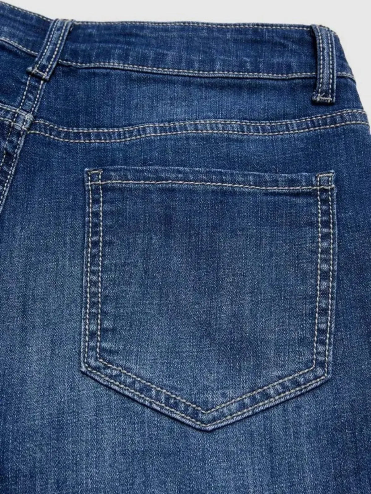【HME】Jeans | Women Cargo Denim Pants With Side Flap Pockets, Mid‑High Waist Rolled Hem Wide Leg Denim Jeans, Dark Vintage Washed Relaxed Fit Pants For Street Daily Casual Wear